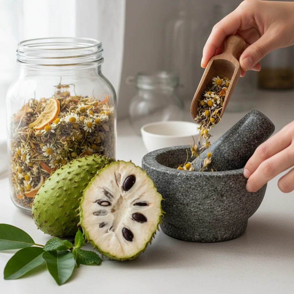 brewing soursop herbal tea
