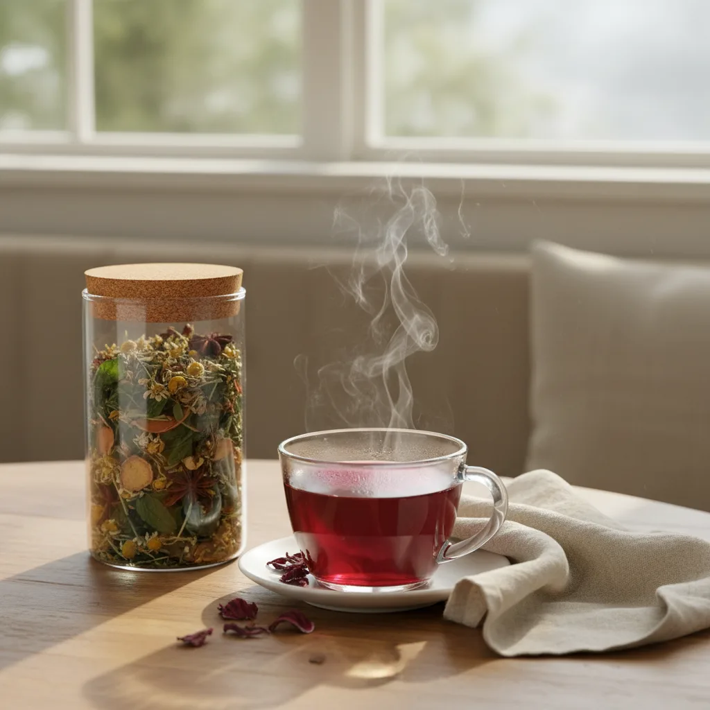 brewing hibiscus tea and blends