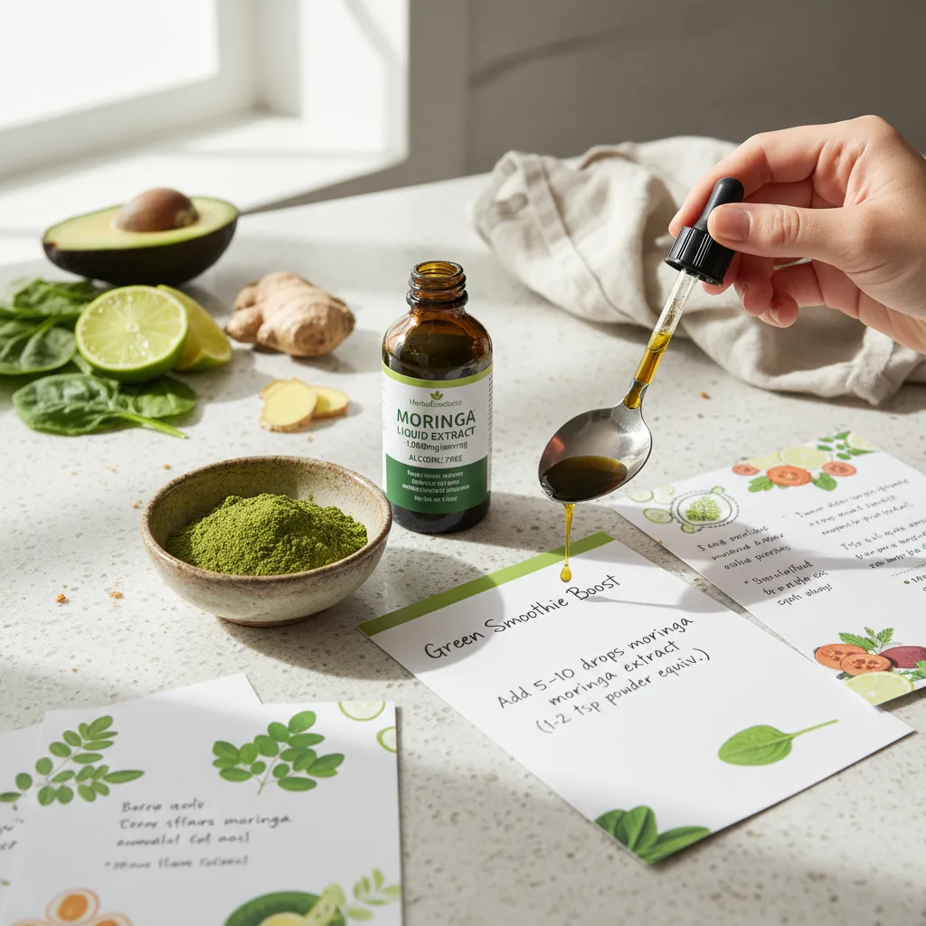 Diluting moringa extract in juice