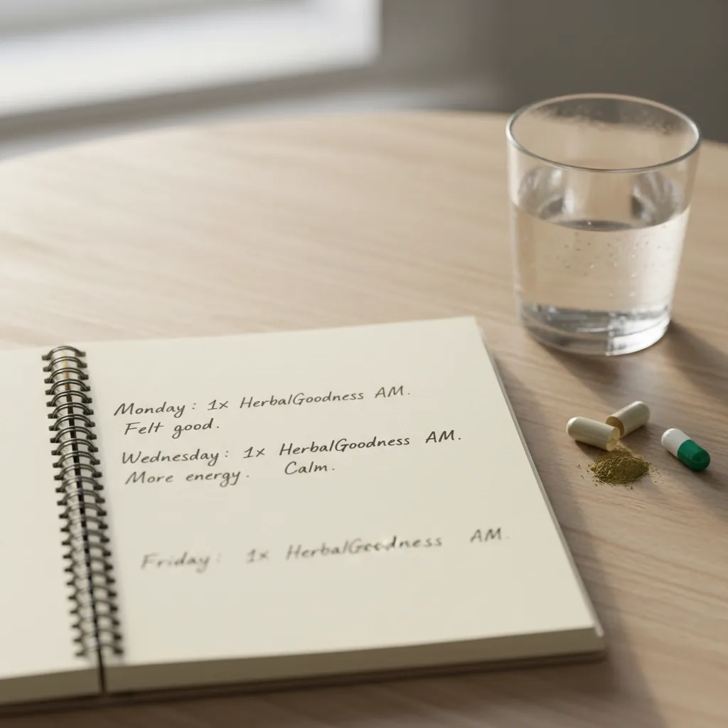 herbal supplement taste test journal