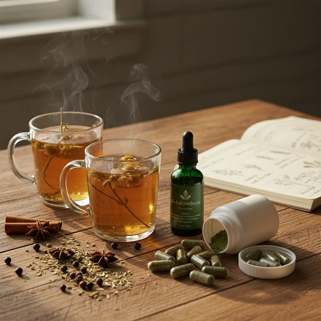 herbal journaling and tea routine