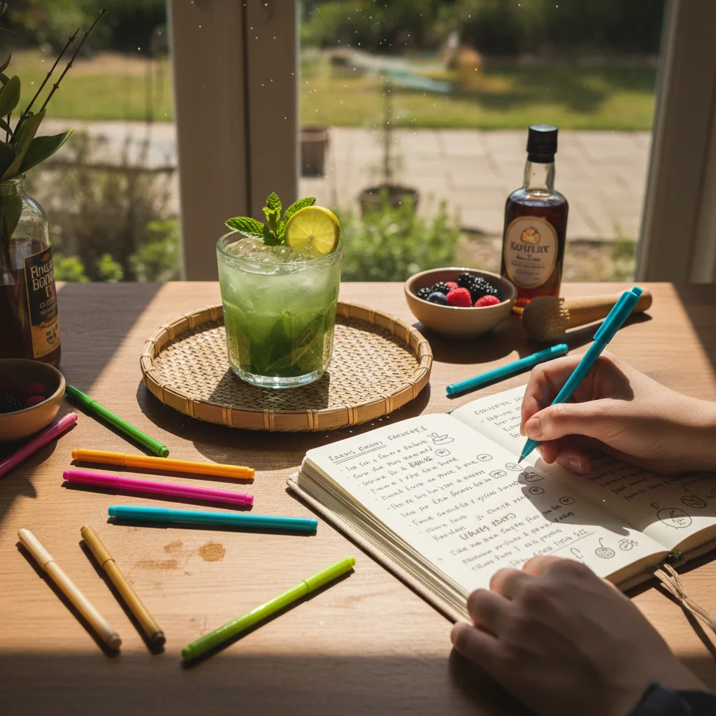 bamboo leaf drinks mocktails glass