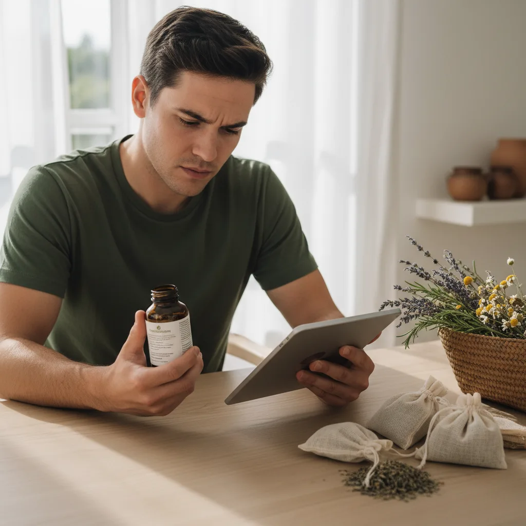 reading herbal liquid labels
