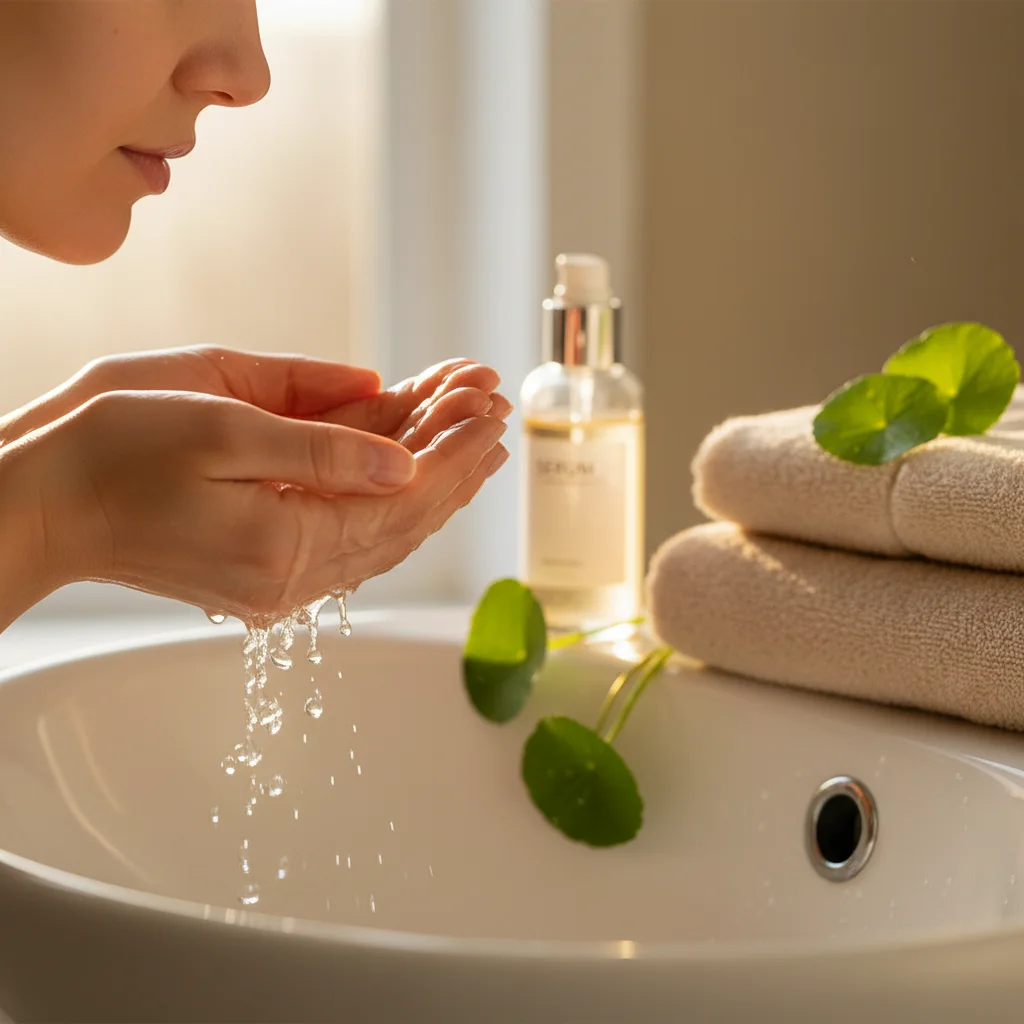 Korean vitamin C serums on vanity