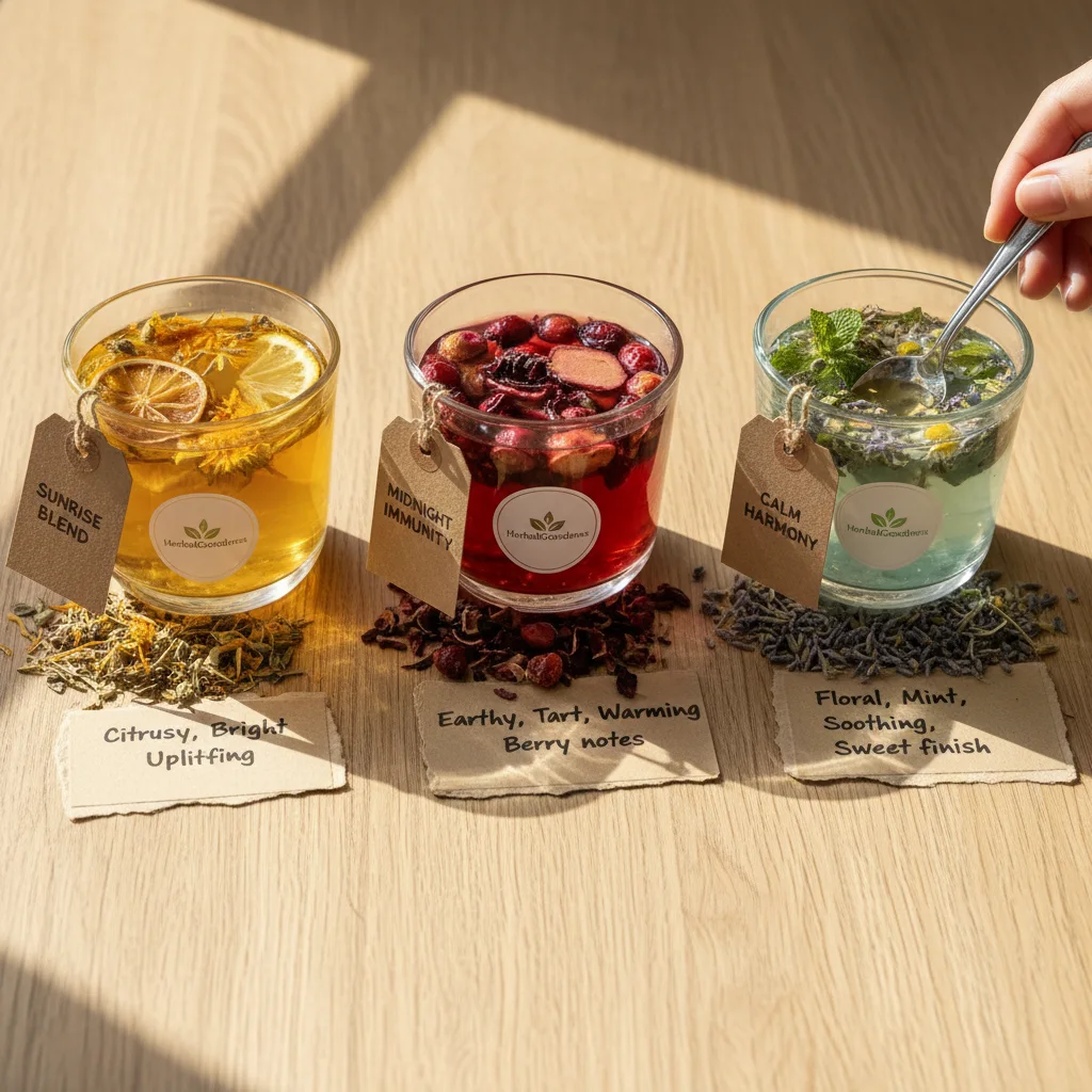herbal tea tasting sample