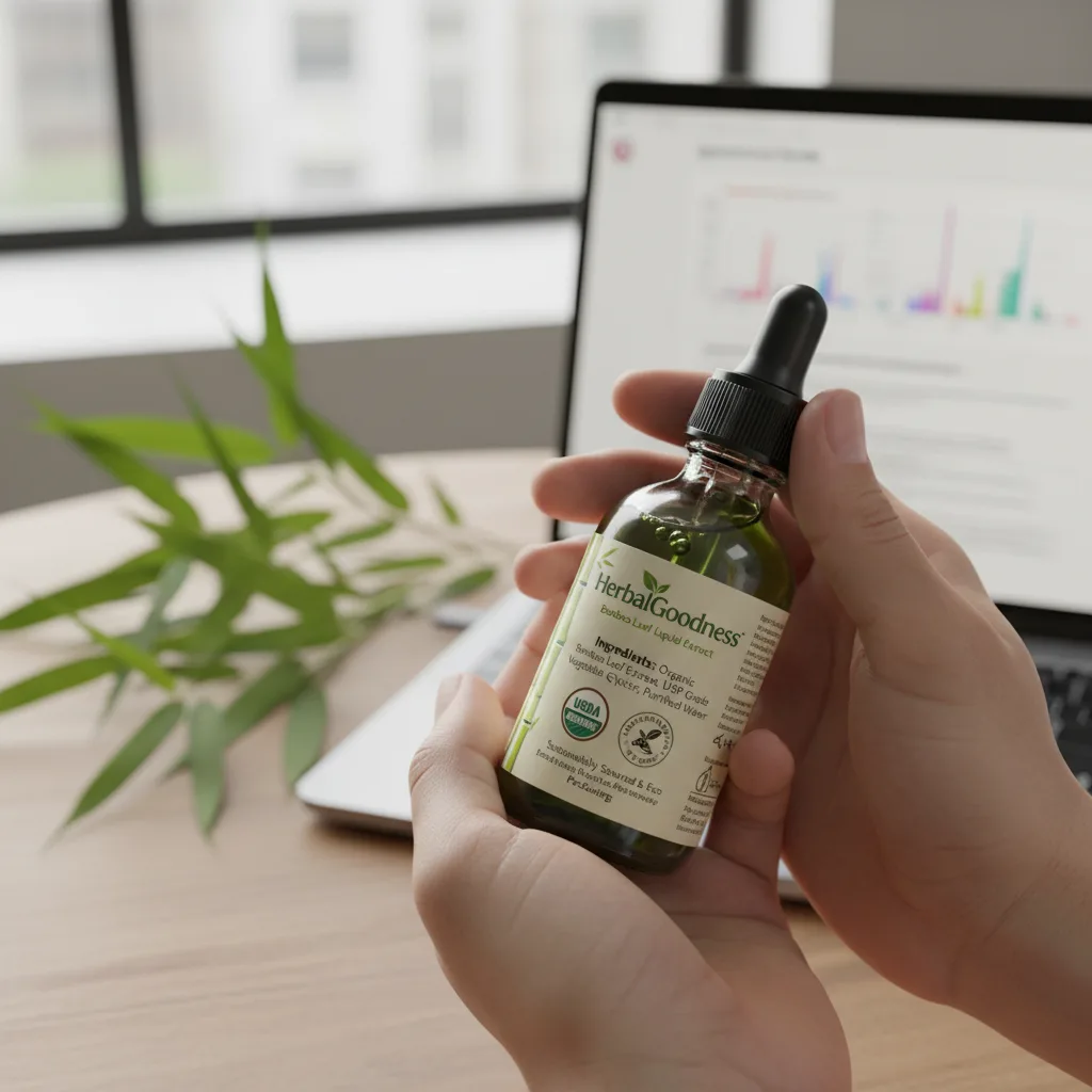 organic bamboo leaf extract label