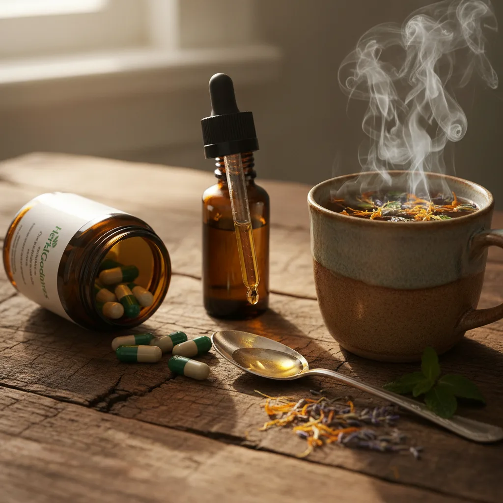 herbal powder in glass