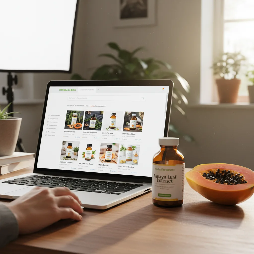consumer comparing herbal extracts online