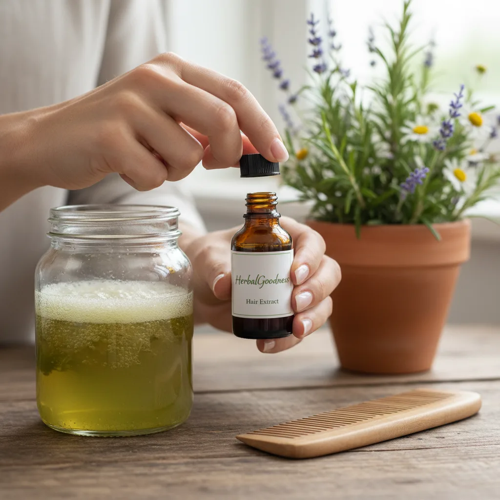 closeup natural hair extract