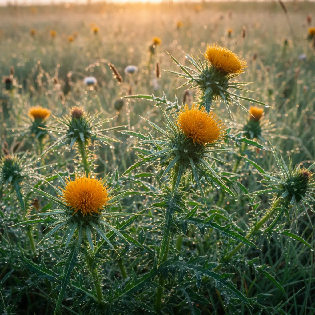 Drying blessed thistle for herbal rituals