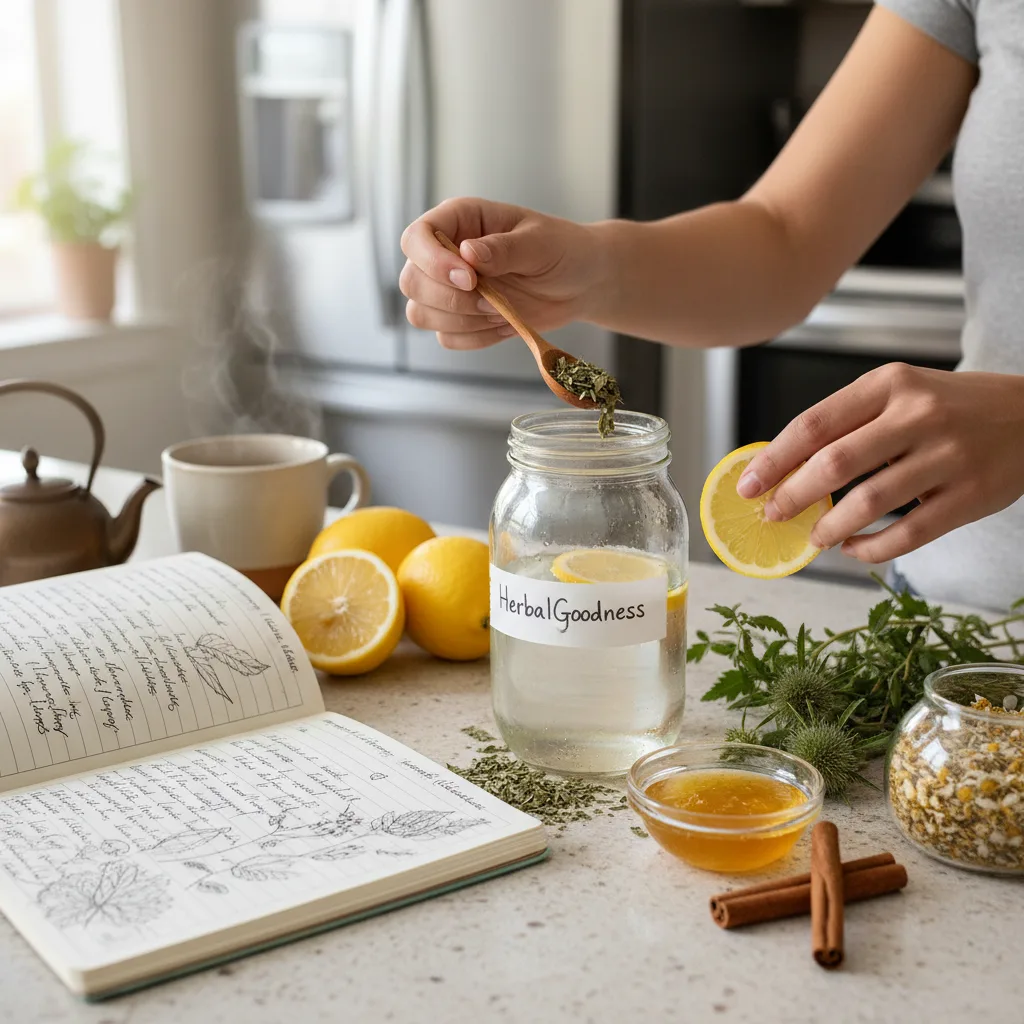Blessed thistle tea preparation ritual