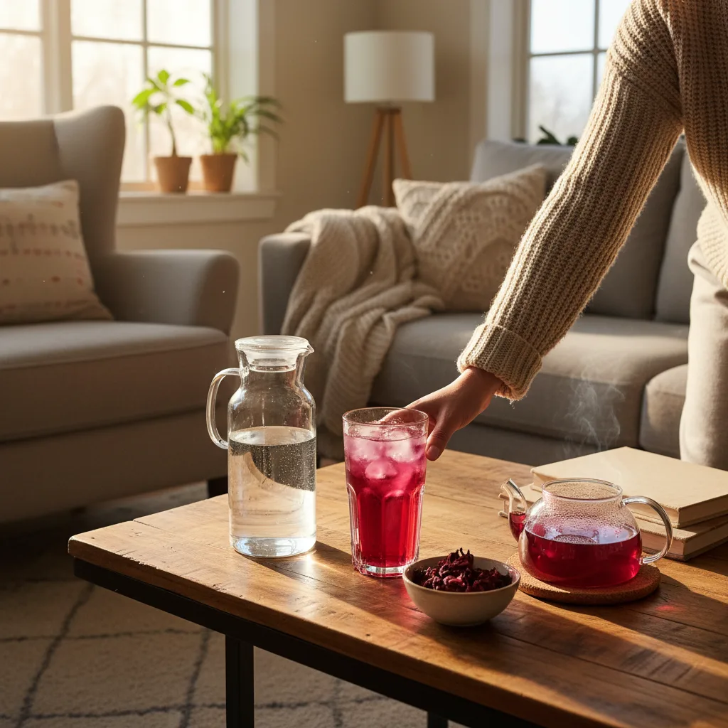 fresh herbs and fruit blending hibiscus