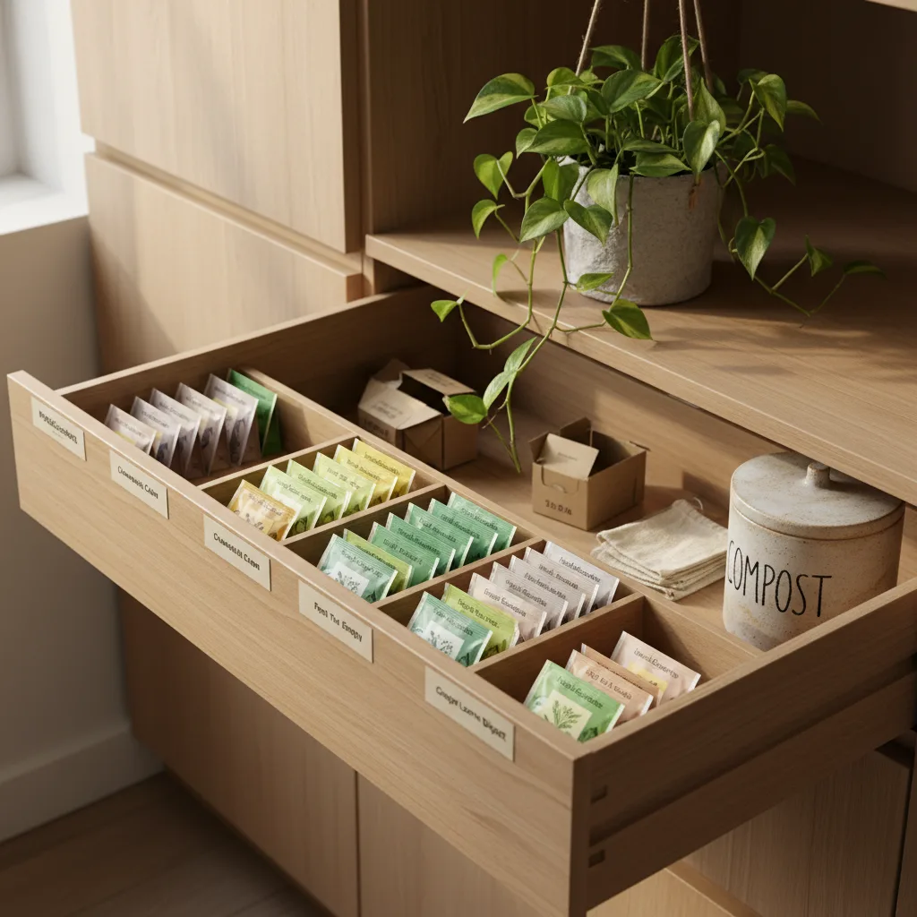 Zero waste tea brewing bamboo