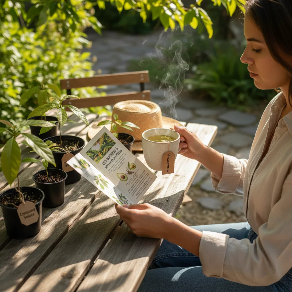 avocado leaf tea concept