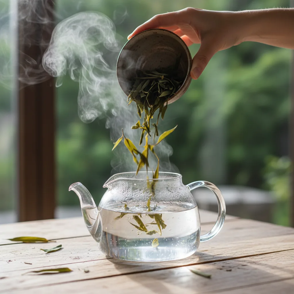 Composting used bamboo tea leaves