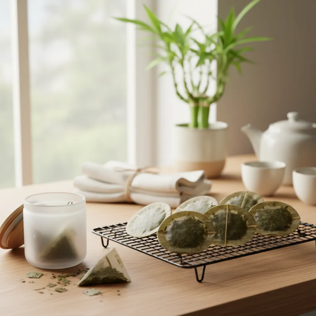 Brewing loose-leaf bamboo tea