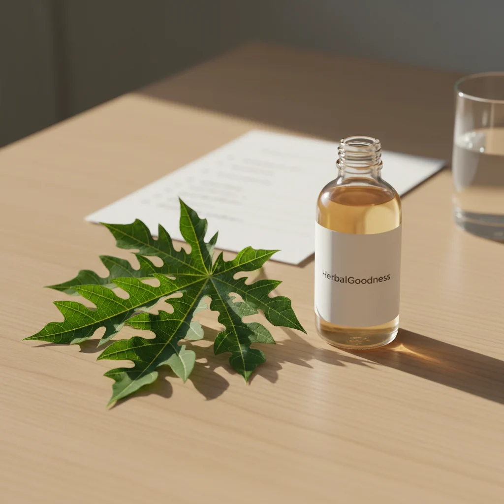 Papaya liquid extract on spoon