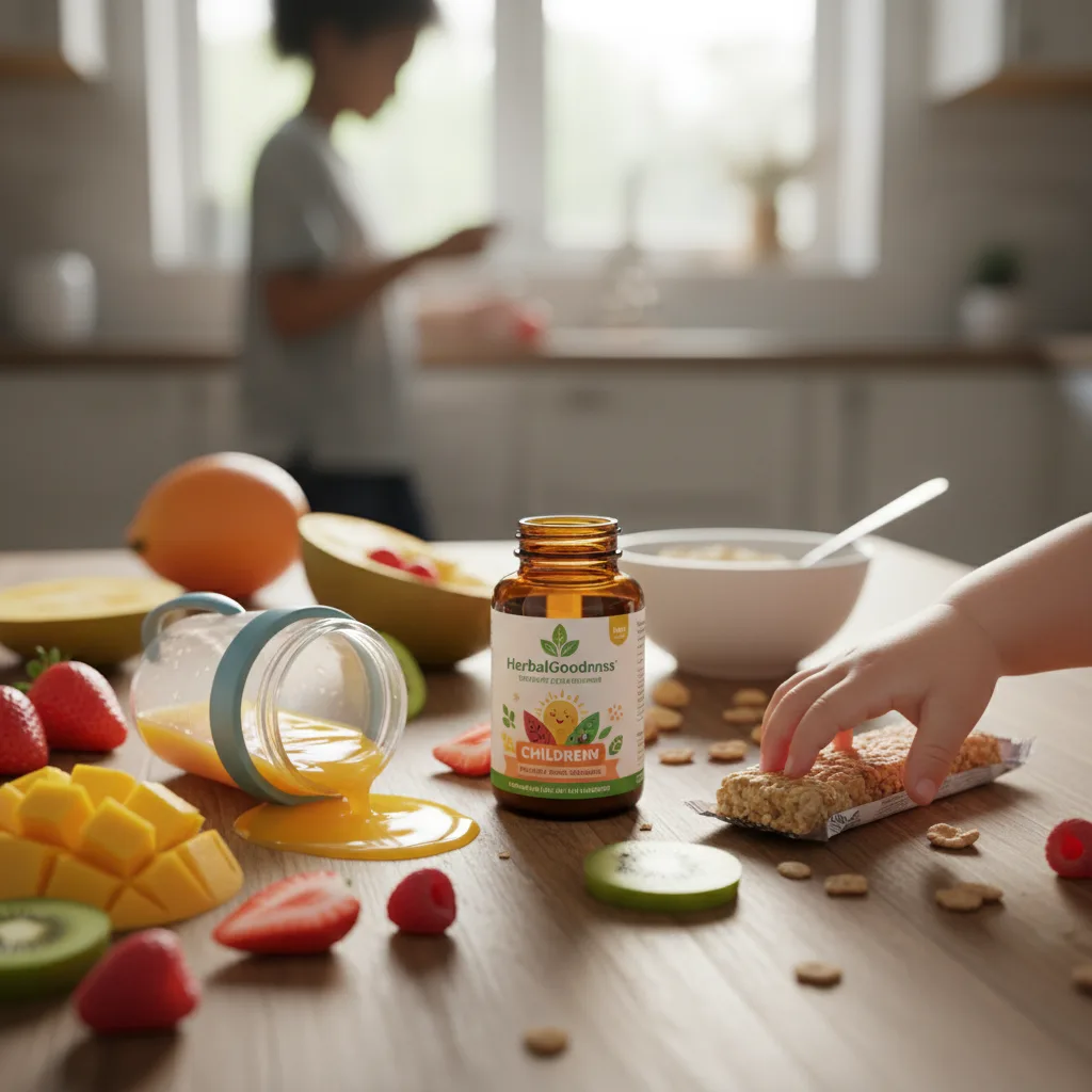 checking labels on kids supplements