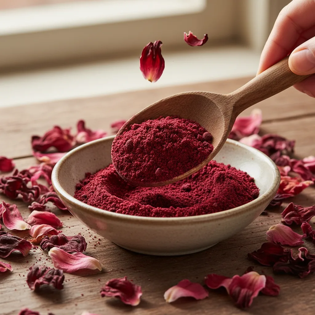 Hibiscus powder closeup vibrant magenta
