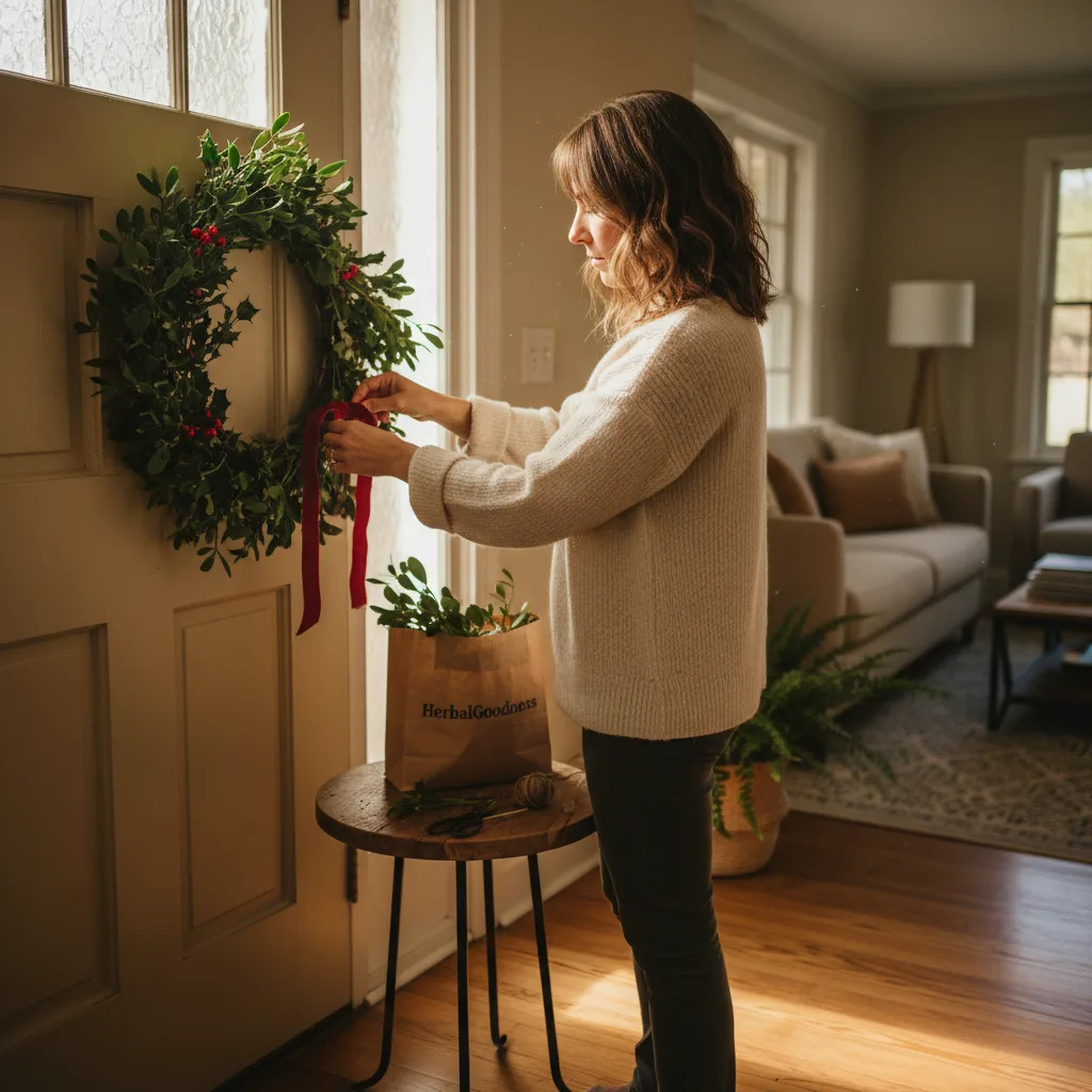 decorating with mistletoe