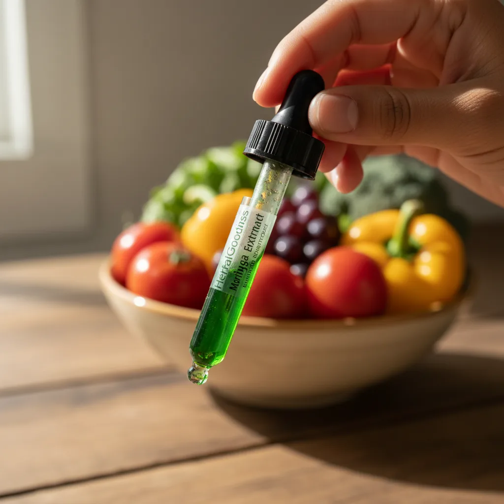 moringa extract amber bottle