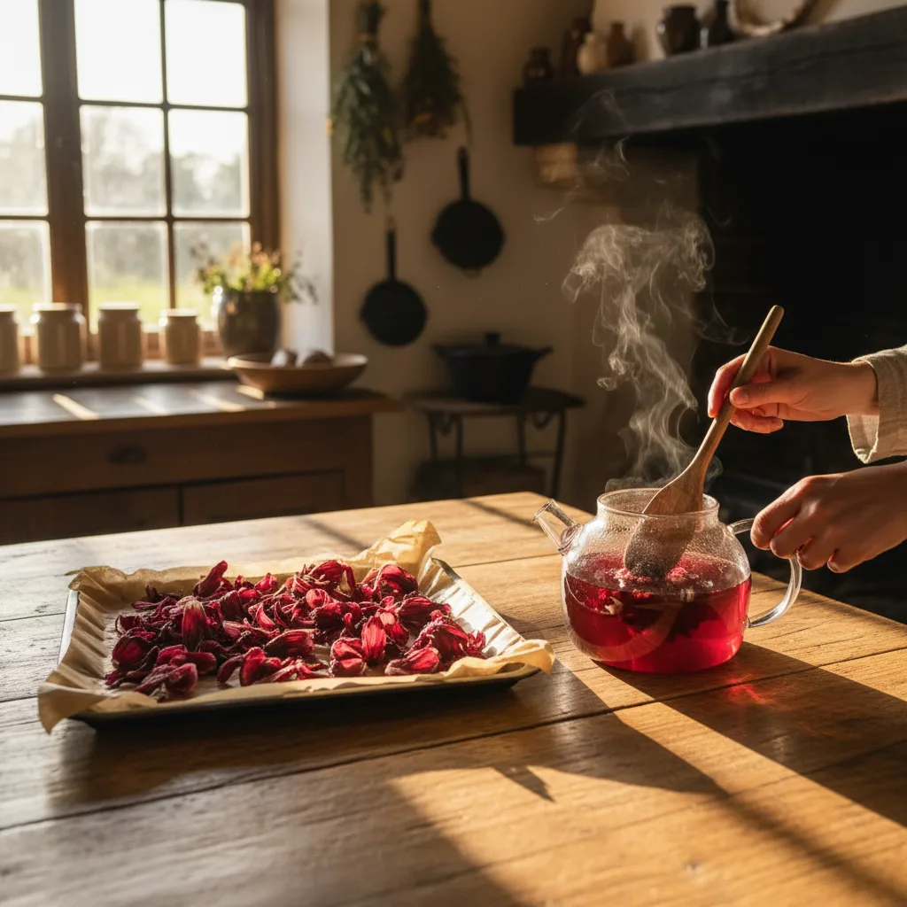 Air drying hibiscus petals at home