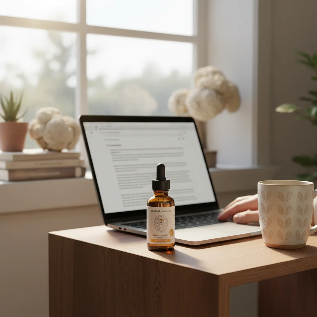 lion's mane tincture bottle comparison shelf