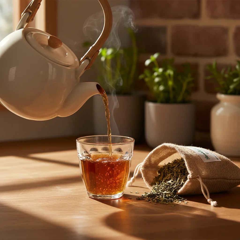Loose herbal tea leaves drying