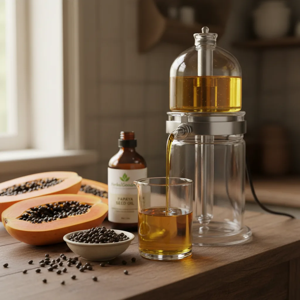 bottle of cold pressed botanical oil