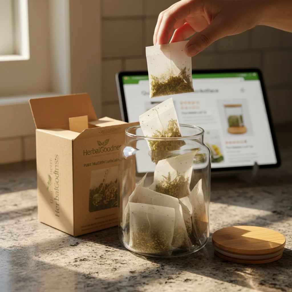 pouring herbal tea