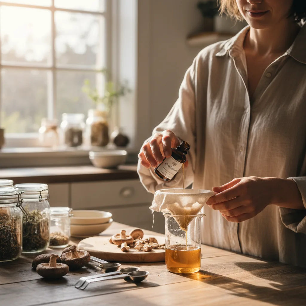 mushroom tincture making