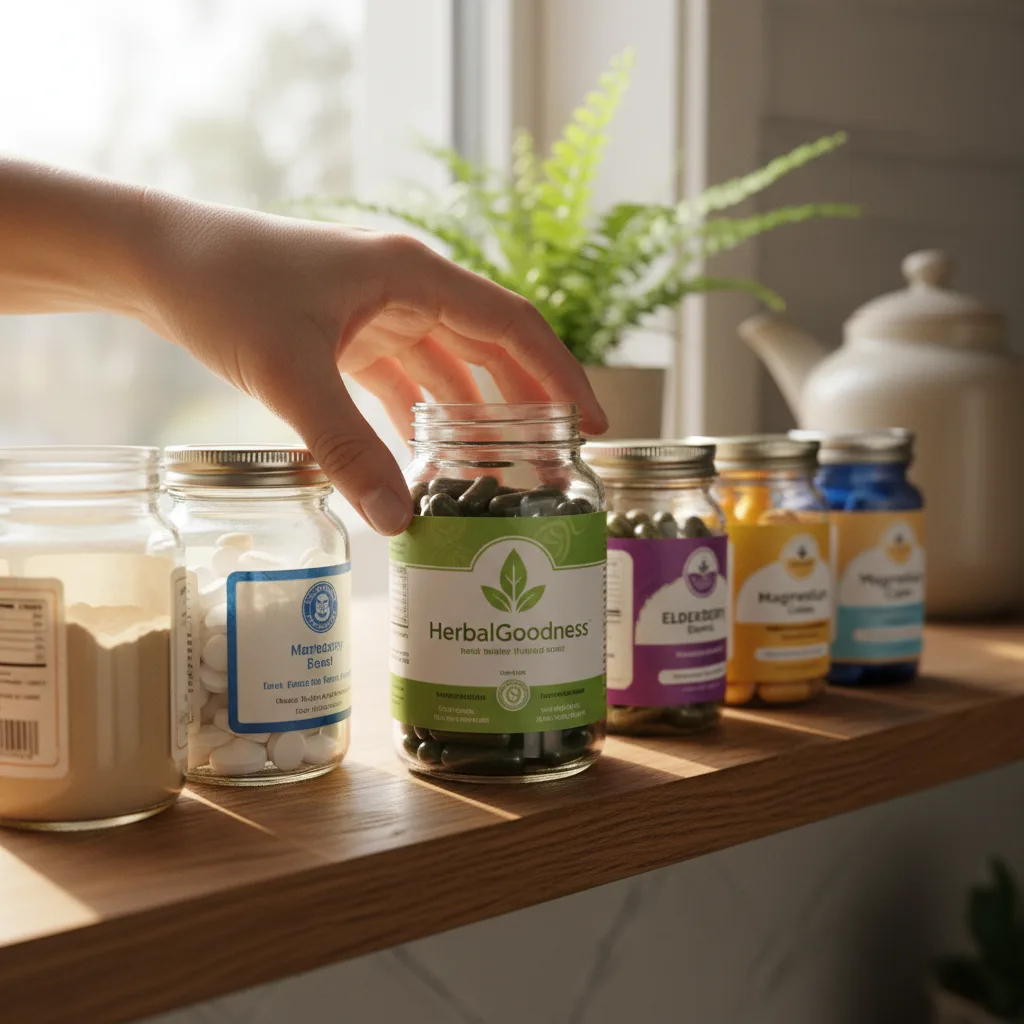herbal supplements shelf organization
