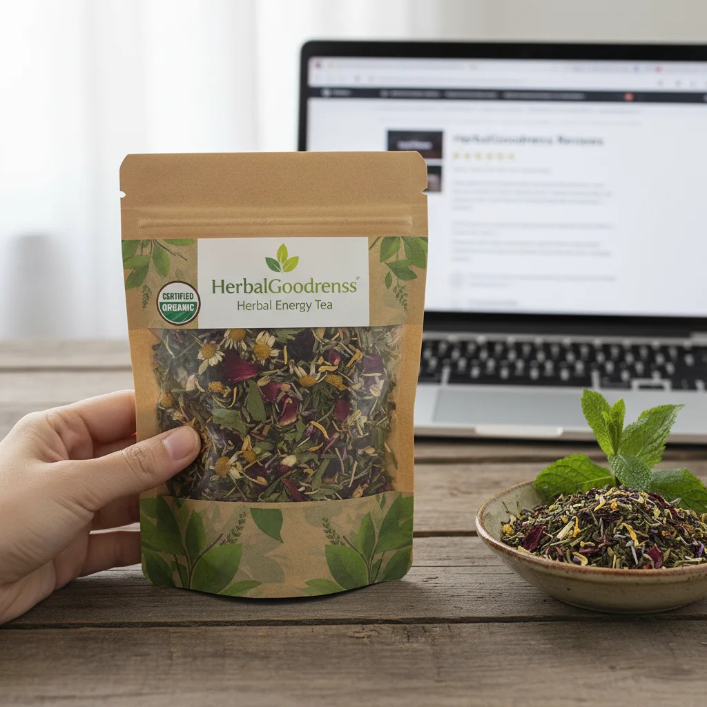 herbal tea label reading online