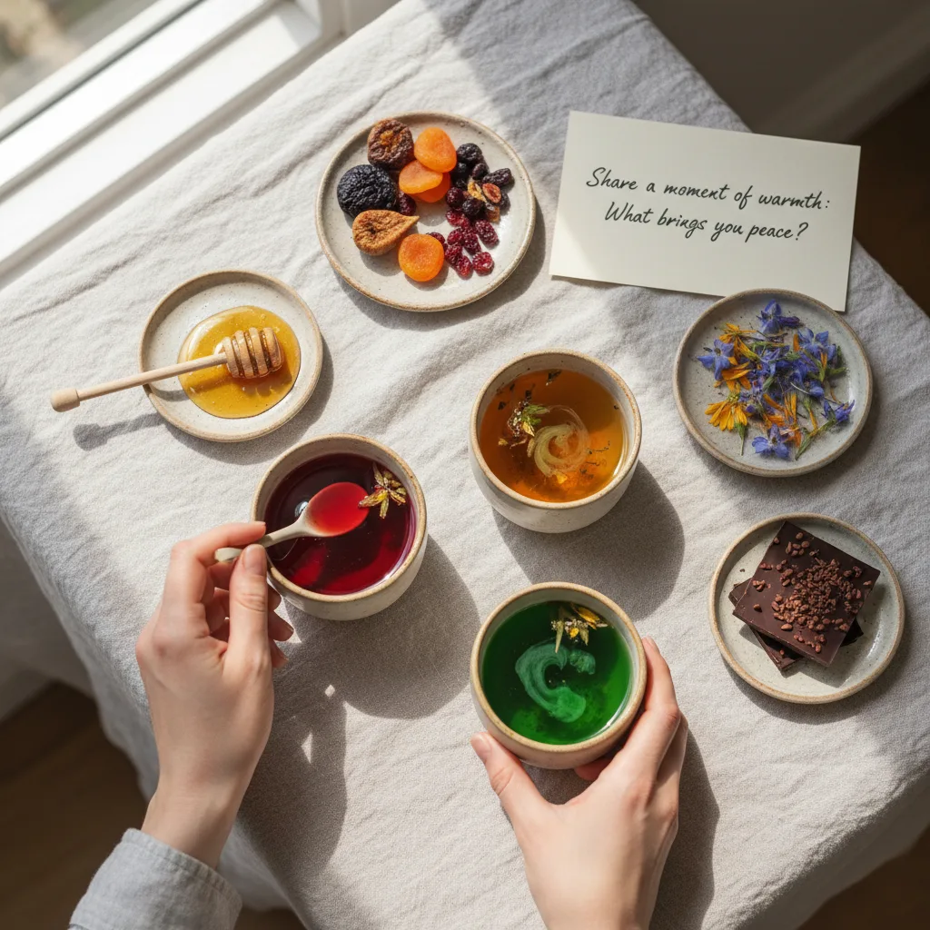 herbal tea party tasting setup