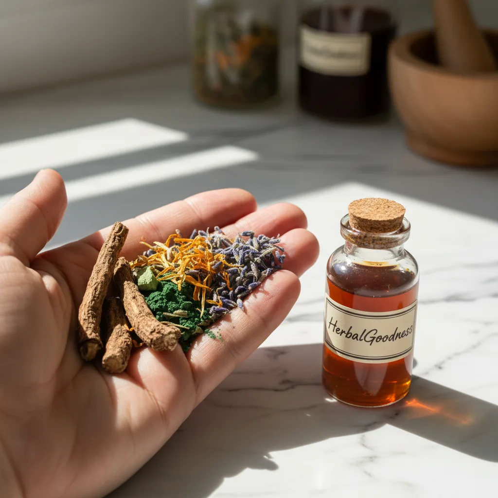 herbal powder and tea focus