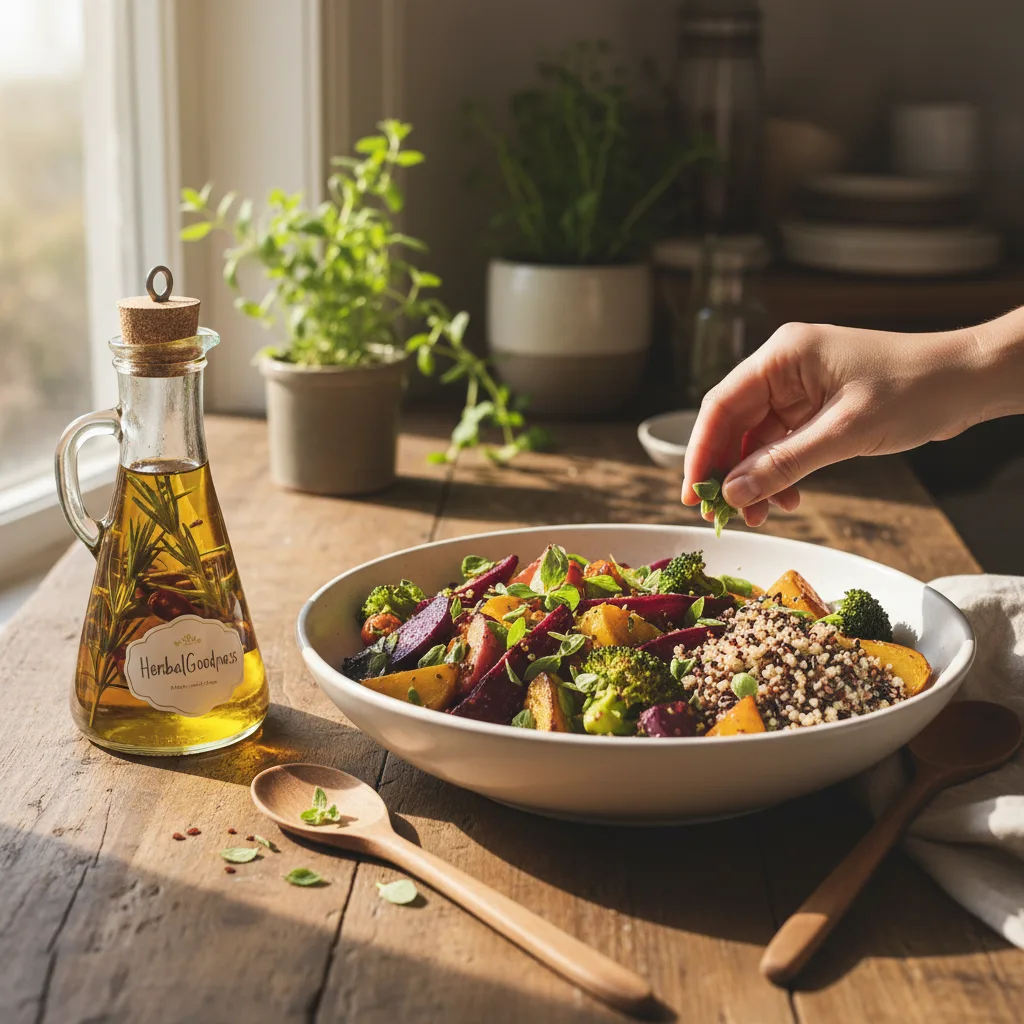 oregano oil in a kitchen setting