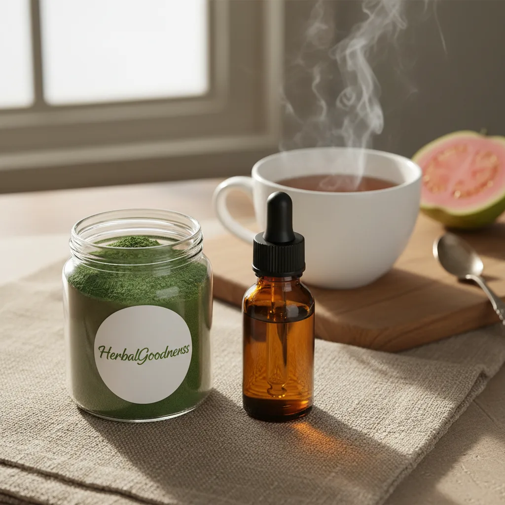 herbal teas and tinctures with guava extract