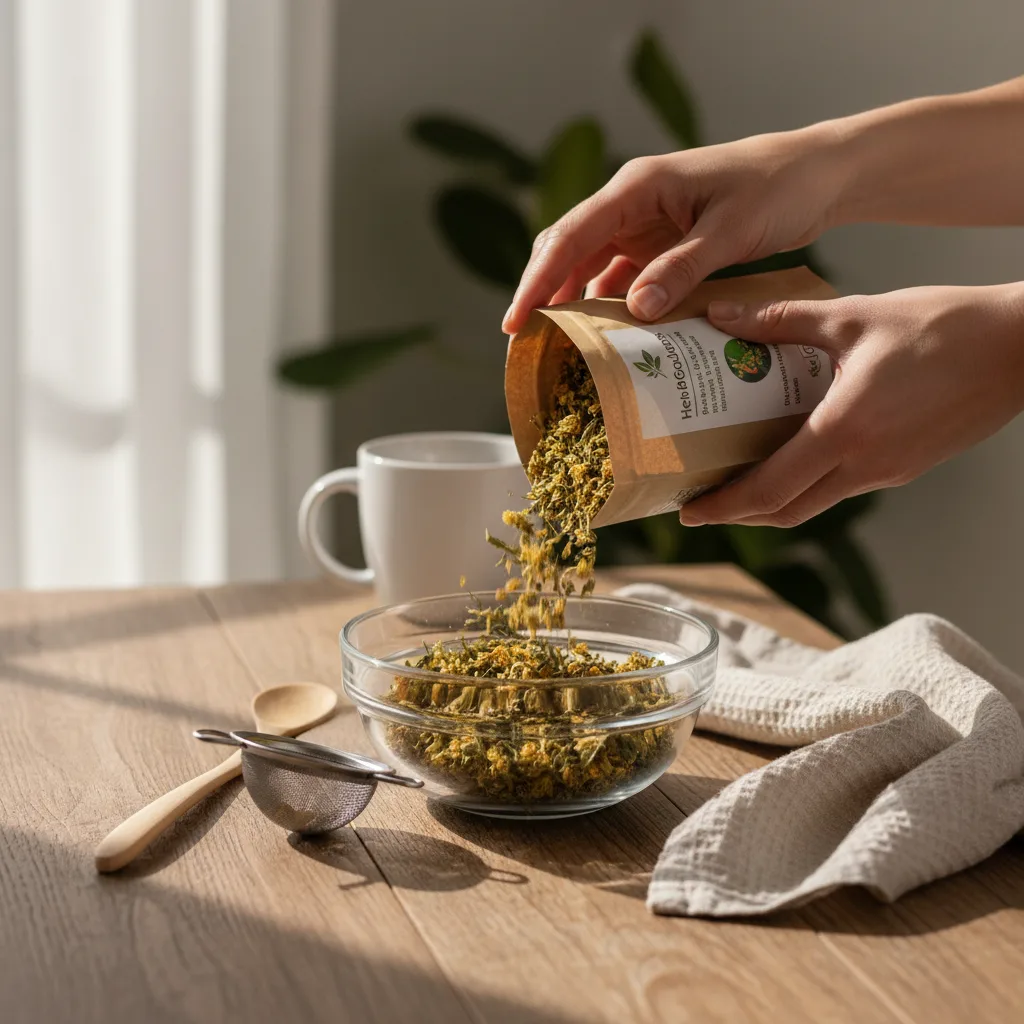 organic tea cup brewing