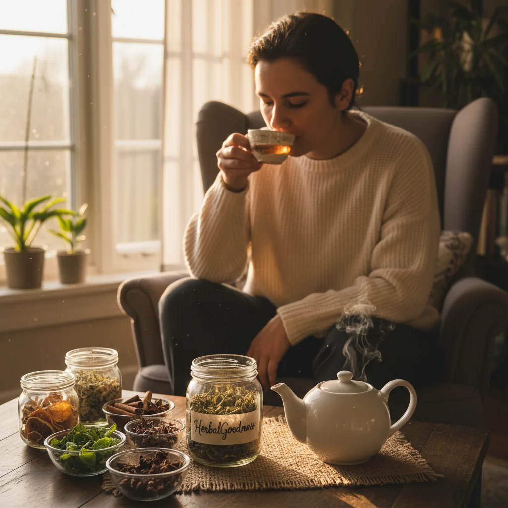 mixing tea botanicals ritual