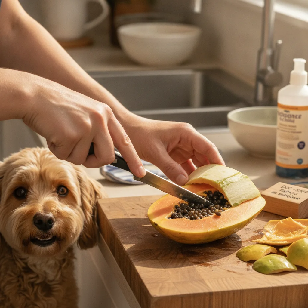 dog papaya treat preparation