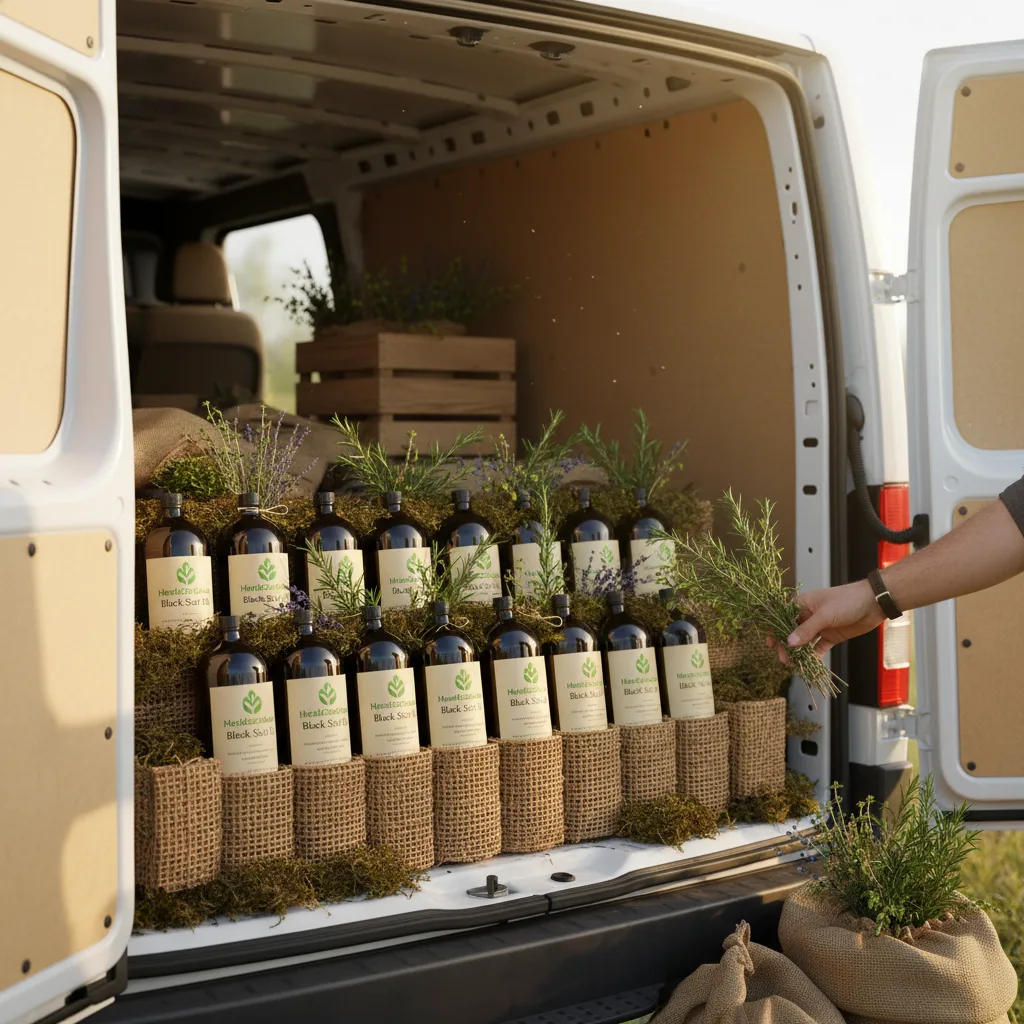herbal oil shipping concept