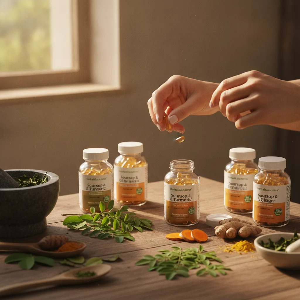 Herbal soursop capsule blends