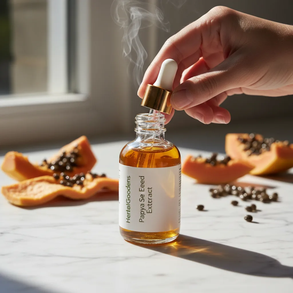 papaya seed extract close up texture clarity