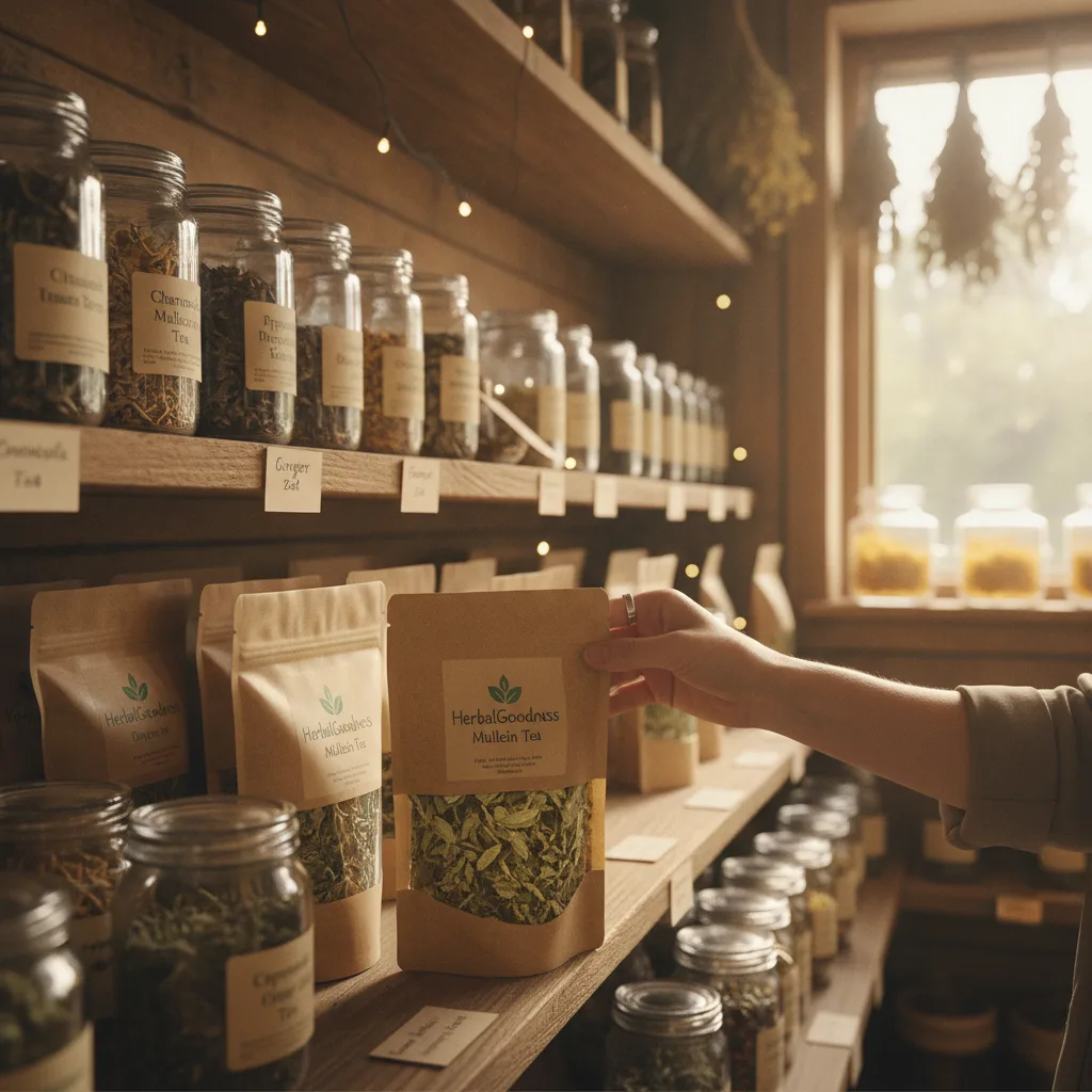 mullein tea in glass jar