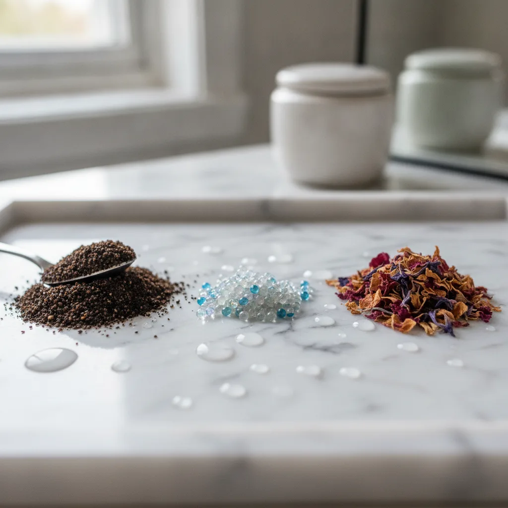 DIY botanical exfoliant blending