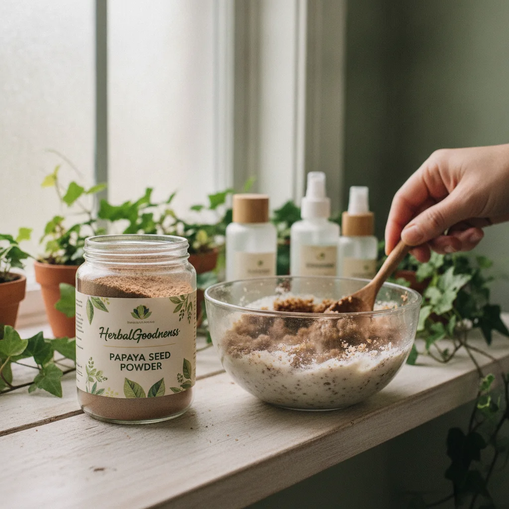 closeup of natural exfoliants in a bowl