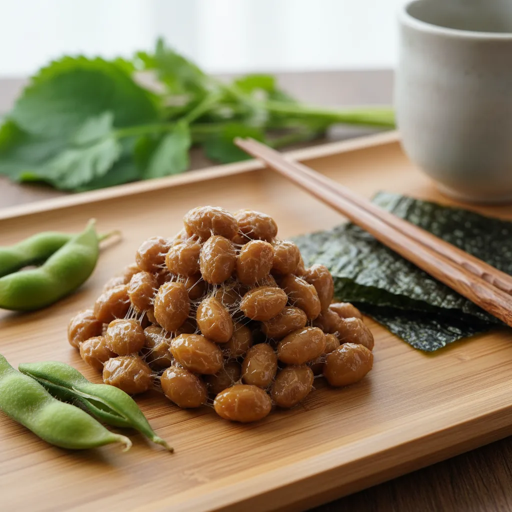fermented natto close-up