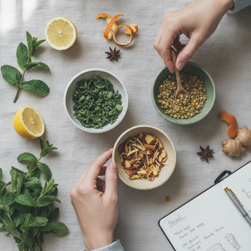 herbal tea brewing