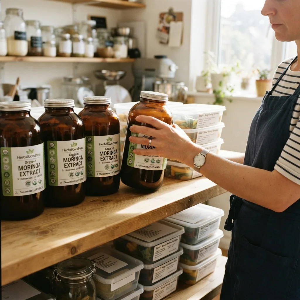 bulk moringa extract display