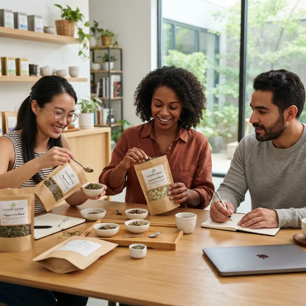 sampling different tea blends